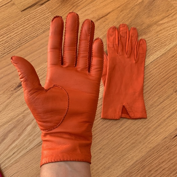 🎃VTG Leather gloves 📍FIRM📍Pumpkin Halloween - Picture 14 of 16